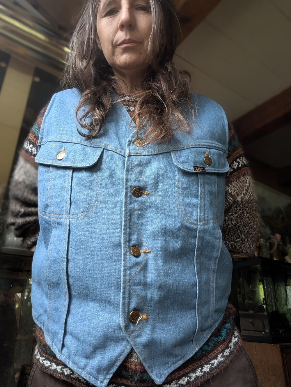 Lee Storm Rider Sherpa-Lined Denim Jacket - Blue New No Tag - Picture 4 of 5
